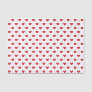 Classic Cute Hearts Red Pink White Pattern Tissue Paper
