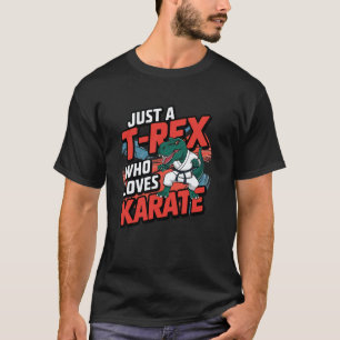 Classic Cute Karate Dinosaur- Japanese Martial Art T-Shirt