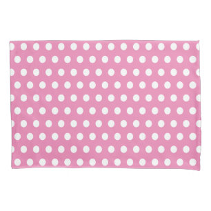 Classic Cute Polka Dot Pink and White Pillowcase