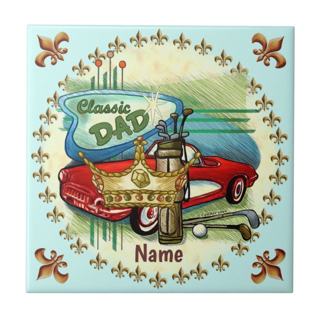 Classic Dad  Ceramic Tile (Front)