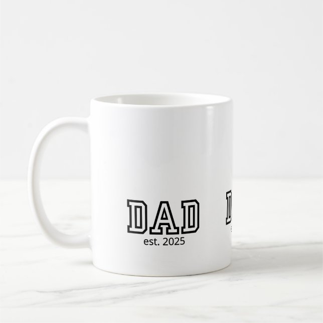 Classic Dad Established Custom Year New Father Coffee Mug (Left)