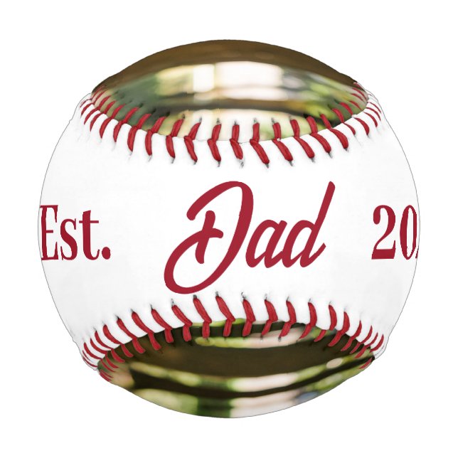 Classic Dad Year Photo Red Baseball (Front)