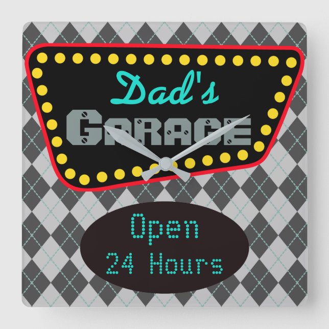 Classic Dad's Garage Wall Clock Gift  (Front)