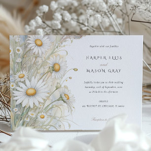 Classic Daisies Elegant Pastel Wedding Invitation