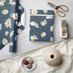  Classic Daisy Floral White Yellow Daisies Wrapping Paper