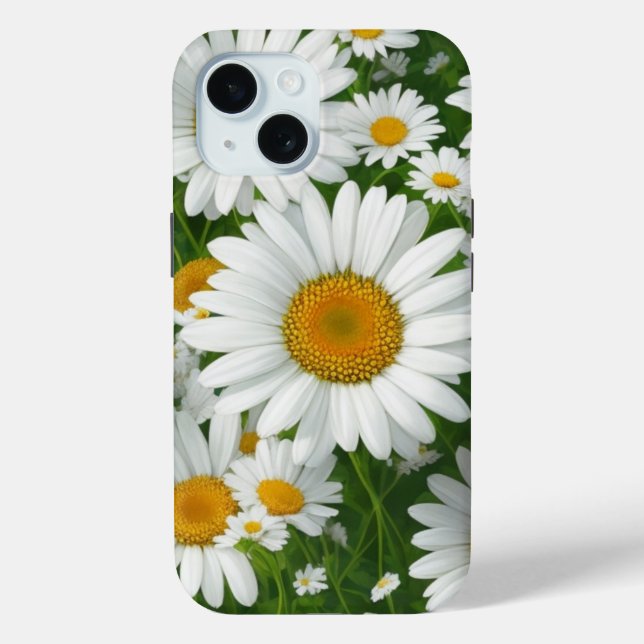 Classic daisy pattern white floral fields greenery Case-Mate iPhone case (Back)