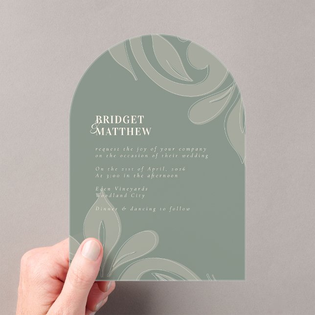Classic Damask Earthy Wedding Acrylic Invitation (Creator Uploaded)