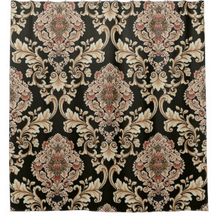 classic damask jacquard pattern with frameabstract shower curtain