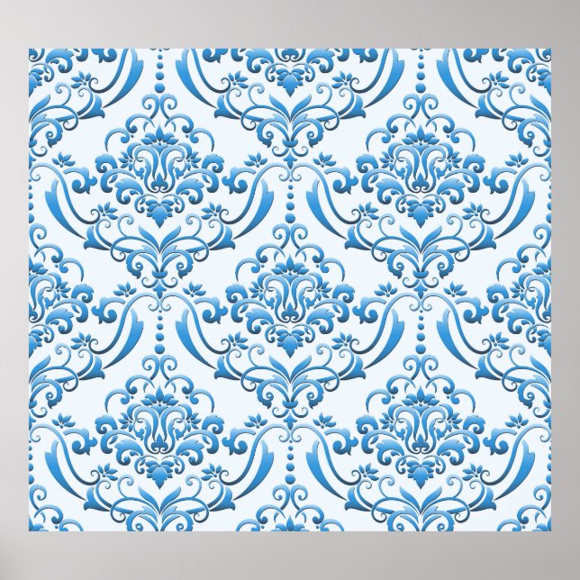 Classic Damask: Luxurious Seamless Background Poster (Front)