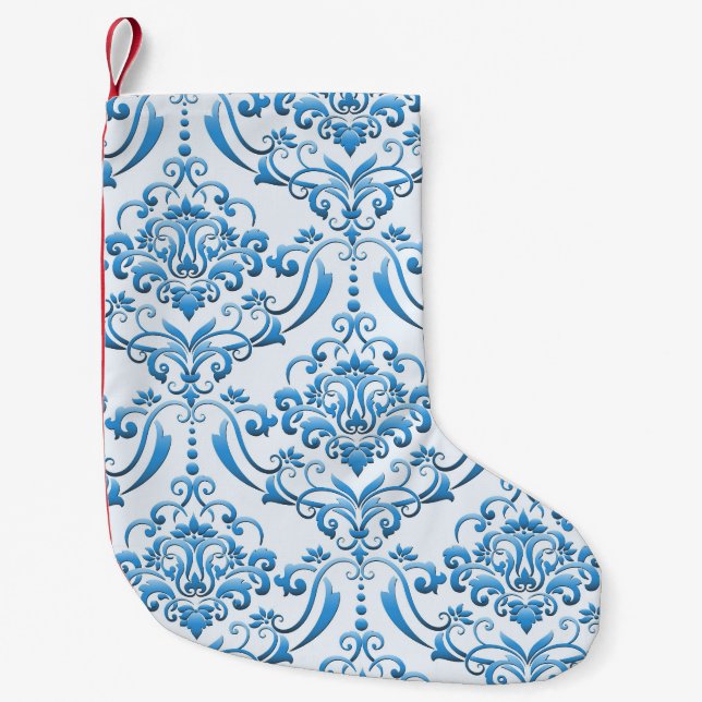 Classic Damask: Luxurious Seamless Background Small Christmas Stocking (Front)
