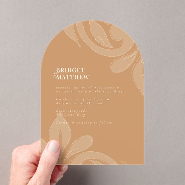 Classic Damask Mustard Wedding Acrylic Invitation (Creator Uploaded)