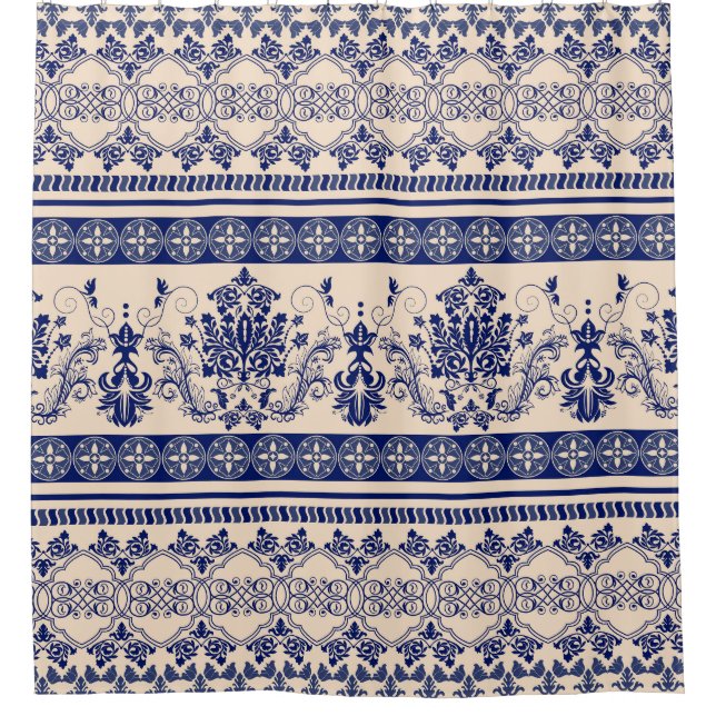 Classic Damask: Ornamental Seamless Wallpaper. Shower Curtain (Front)