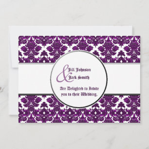 Classic Damask Purple (Wedding) Invitation