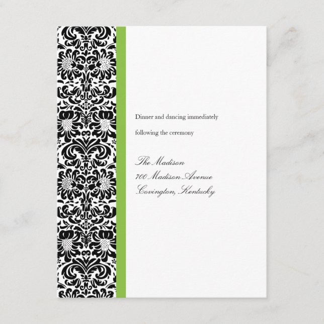 Classic Damask Reception Card (Front)
