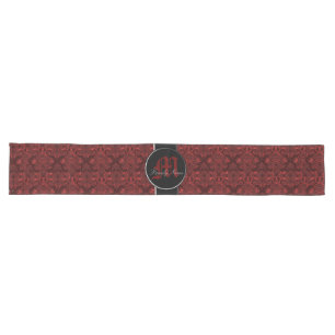 Classic Damask Red (Monogram) Long Table Runner