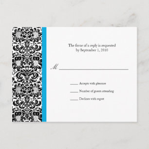 Classic Damask RSVP Invitation Postcard
