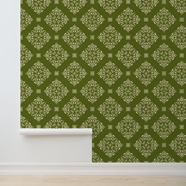 Classic damask seamless pattern wallpaper (Application)
