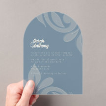 Classic Damask Teal Wedding Acrylic Invitation