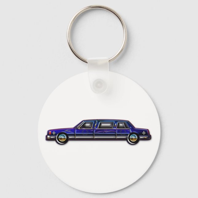 Classic Dark Blue Limo Key Ring (Front)