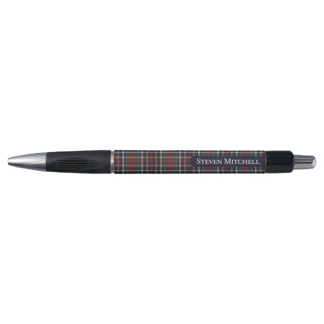 Classic Dark Blue Red Green Plaid Pattern (Front)