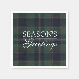 Classic Dark Blue Red Green Plaid Pattern Napkin