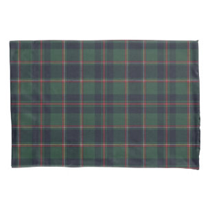 Classic Dark Blue Red Green Plaid Pattern Pillowcase
