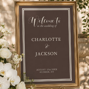 Classic Dark Brown Old Money Wedding  Poster
