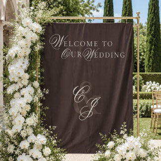 Classic Dark Brown Old Money Wedding Tapestry