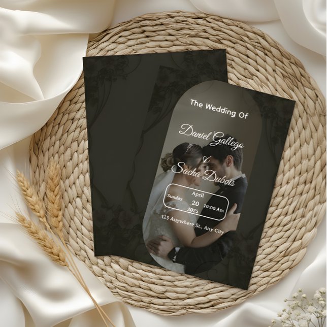 Classic Dark Elegant Wedding Invitation (Creator Uploaded)