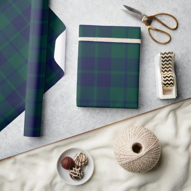 Classic Dark Green Tartan Plaid Pattern Wrapping Paper (Crafts)