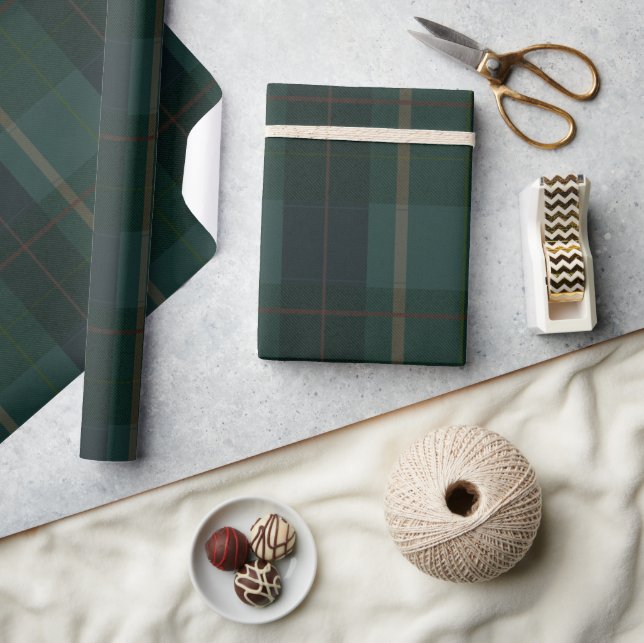 Classic Dark Green Tartan Plaid  Wrapping Paper (Crafts)
