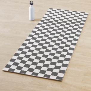 Classic dark grey checkerboard yoga mat