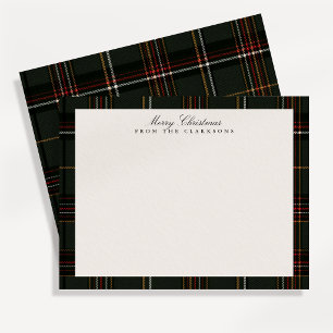 Classic Dark Plaid Christmas Note Card