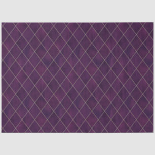 Classic Dark Purple Velvet Argyle Pattern Luxury Tissue Paper