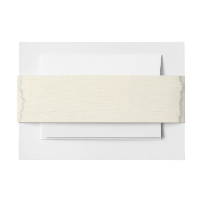 Classic Deckle Edge Ivory Invitation Belly Band (Front Example)