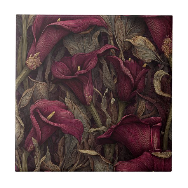 Classic Decorative Calle Lilies Tile For Bathrooom (Front)