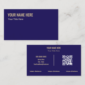 Classic Deep Purple Gold Business Card