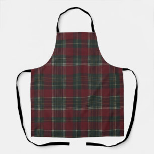 Classic Deep Red and Forest Green Tartan Plaid Apron