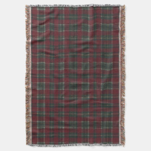 Classic Deep Red and Forest Green Tartan Plaid Throw Blanket