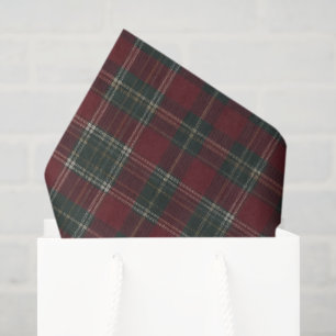 Classic Deep Red and Forest Green Tartan Plaid  Tissue Paper