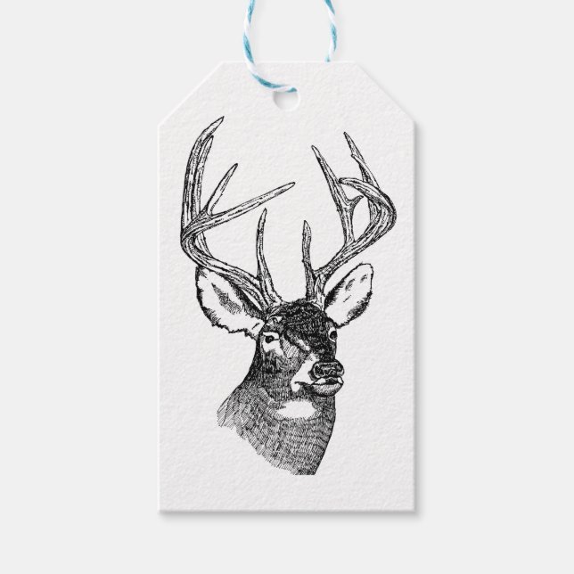 CLASSIC DEER DESIGN GIFT TAGS (Front)
