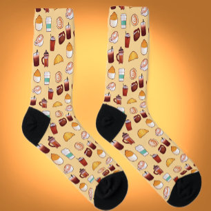 Classic Delicious Coffee And Pastries Socks