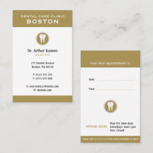 Classic Dentist Dental Golden Business Card