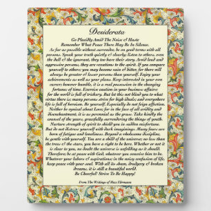 Classic Desiderata Florentine Plaque