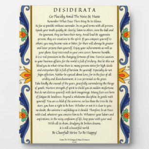 Classic Desiderata with Flourish Plaque