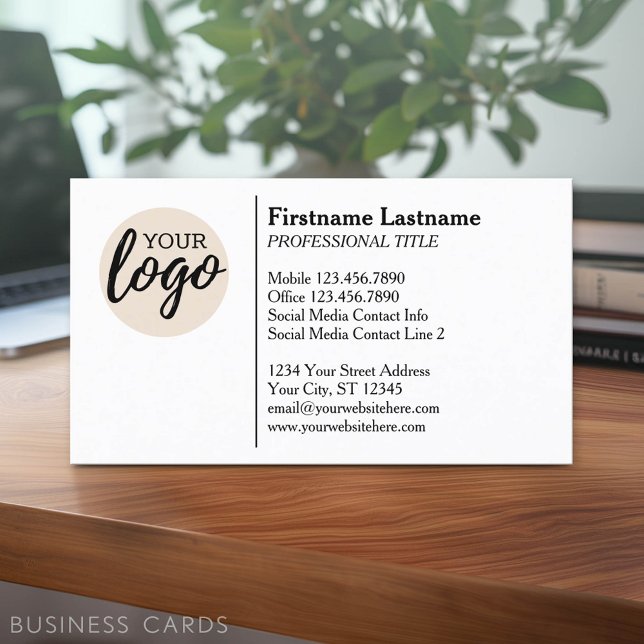 Classic Design with Logo and Contact Info Business Card (Classic Business Card Design with Your Logo and contact information - low minimum)