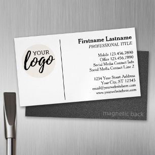 Classic Design with Logo and Contact Info Magnetic Business Card