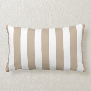 Classic Designer Stripes in Tan and White Lumbar Cushion