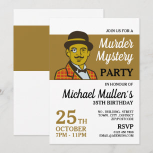 Classic Detective, Murder Mystery Birthday Party Invitation