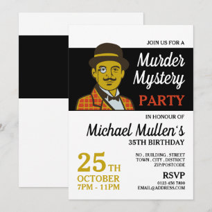 Classic Detective, Murder Mystery Birthday Party Invitation